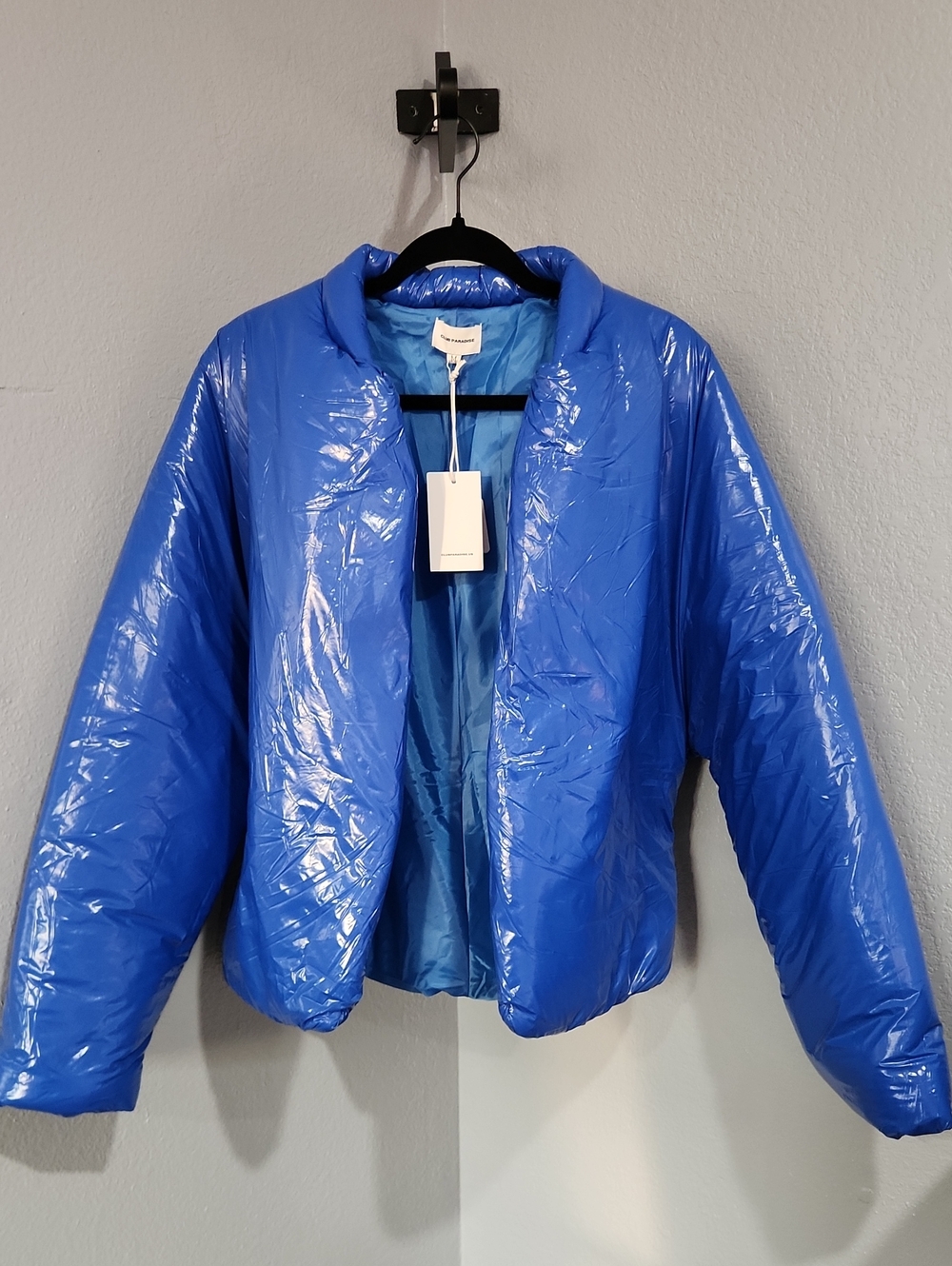 Club Paradise Shiny Blue Puffer Jacket